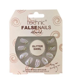 Technic Cosmetics - False Nails False Nails Almond - Glitter Swirl