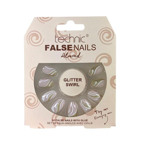 Technic Cosmetics - False Nails False Nails Almond - Glitter Swirl