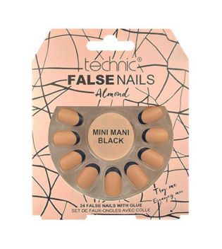 Technic Cosmetics - False Nails False Nails Almond - Mini Mani Black