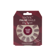 Technic Cosmetics - False Nails False Nails Long Square - Gloss Dark Red