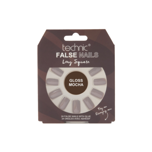 Technic Cosmetics - False Nails False Nails Long Square - Gloss Mocha