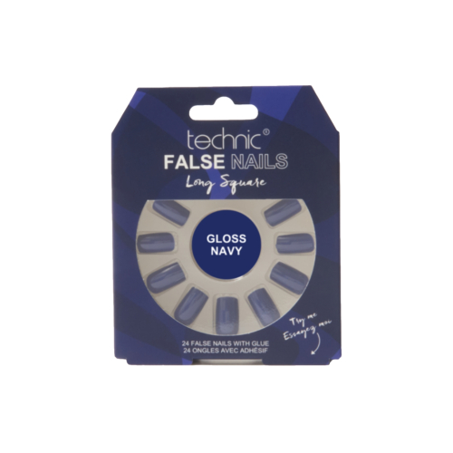 Technic Cosmetics - False Nails False Nails Long Square - Gloss Navy