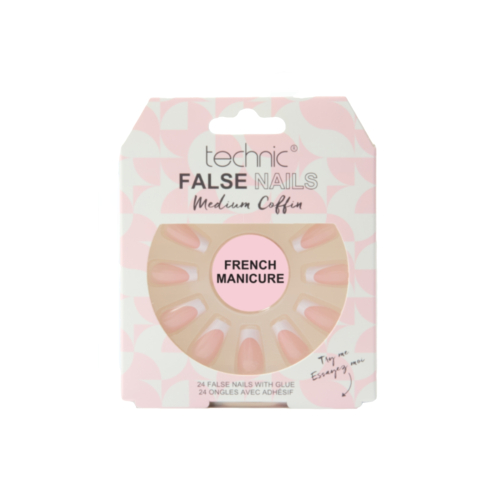 Technic Cosmetics - False Nails False Nails Medium Coffin - French Manicure