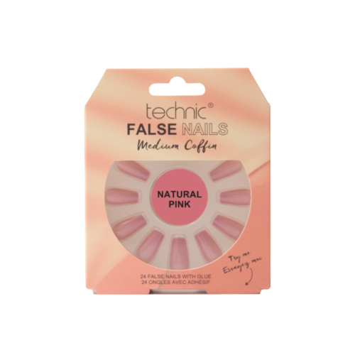 Technic Cosmetics - False Nails False Nails Medium Coffin - Natural Pink