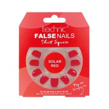 Technic Cosmetics - False Nails False Nails Short Square - Solar Red