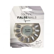 Technic Cosmetics - False Nails False Nails Square - Silver Lining