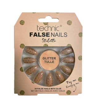 Technic Cosmetics - False Nails False Nails Stiletto - Glitter Tulle
