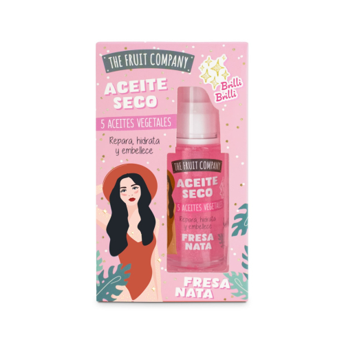 The Fruit Company - Dry oil with glitter - Strawberry and cream