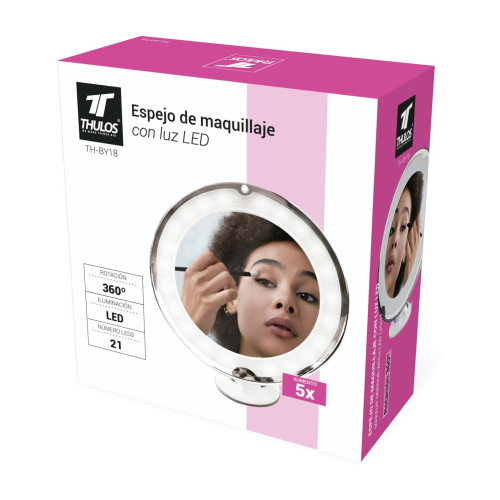 Thulos - 360° Makeup Mirror with LED Lighting TH-BY18