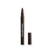 Trouble Maker - Eyebrow Pencil Fluffer Brow Brush Natural - Dark Brown