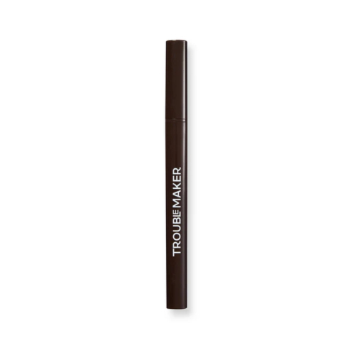 Trouble Maker - Eyebrow Pencil Fluffer Brow Brush Natural - Dark Brown