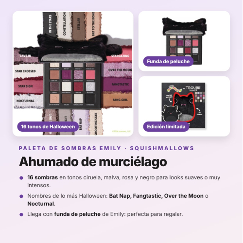 Trouble Maker - Halloween Pack Emily the Bat Eyeshadow Palette, Mascara, Black Kohl Pencil, and Limited Edition Lip Balm