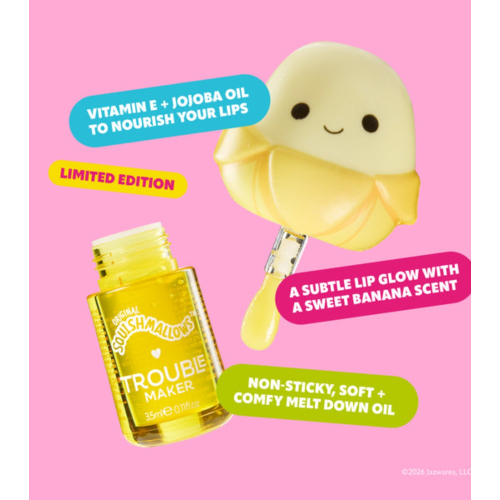Trouble Maker - *Squishmallows* - Lip oil Melt Down - Junie the Banana