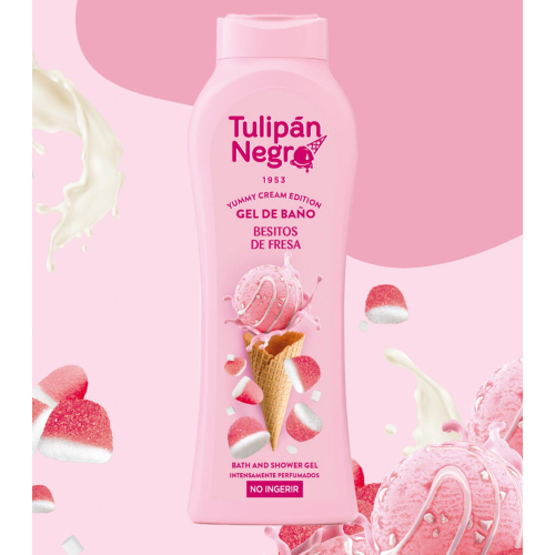 Tulipán Negro - *Yummy Cream Edition* - Bath gel 650ml - Besitos de Fresa