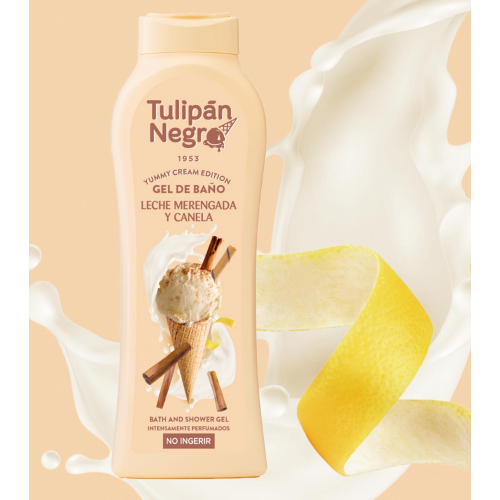 Tulipán Negro - *Yummy Cream Edition* - Bath gel 650ml - Leche Merengada & Canela