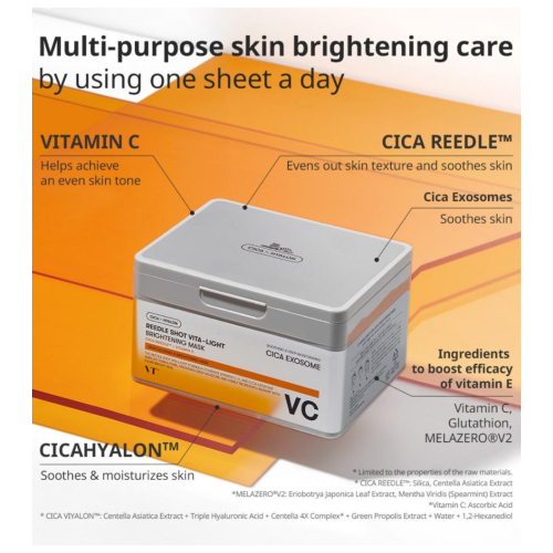 VT Cosmetics - Facial masks Reedle Shot Vita-Light - 30ea