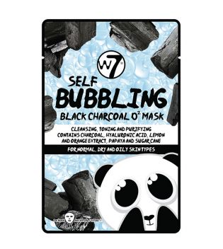 W7 - O2 Black Charcoal Paper Face Mask - Self Bubbling
