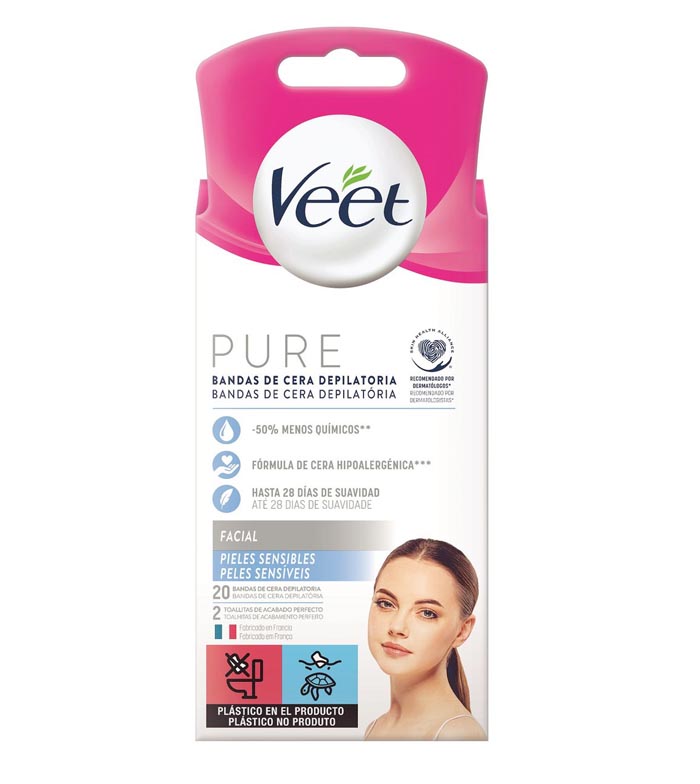 Buy Veet - Facial Hair Removal Wax Strips Pure - Sensitive Skin (20u) |  Maquibeauty